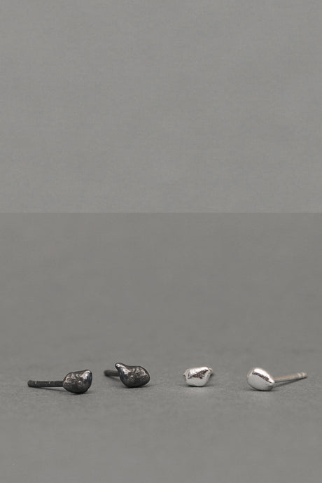 Pendientes de plata con forma de pepita irregular